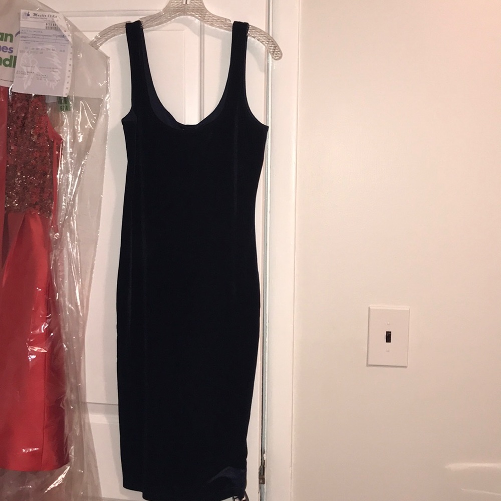 Bardot Little royal blue navy velvet strappy dress